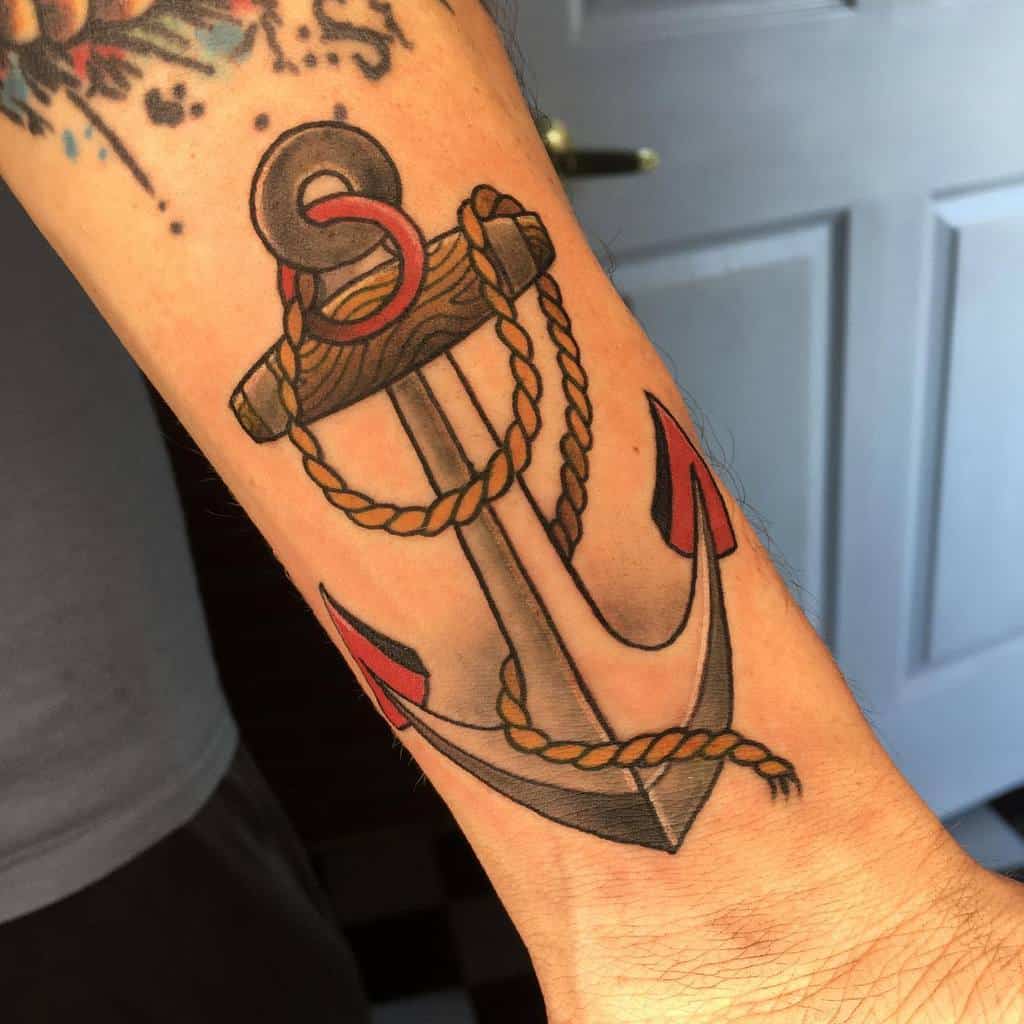 Traditional Ship w/ rope border, Bill Conner at Southern Star Tattoo,  Atlanta : r/tattoos