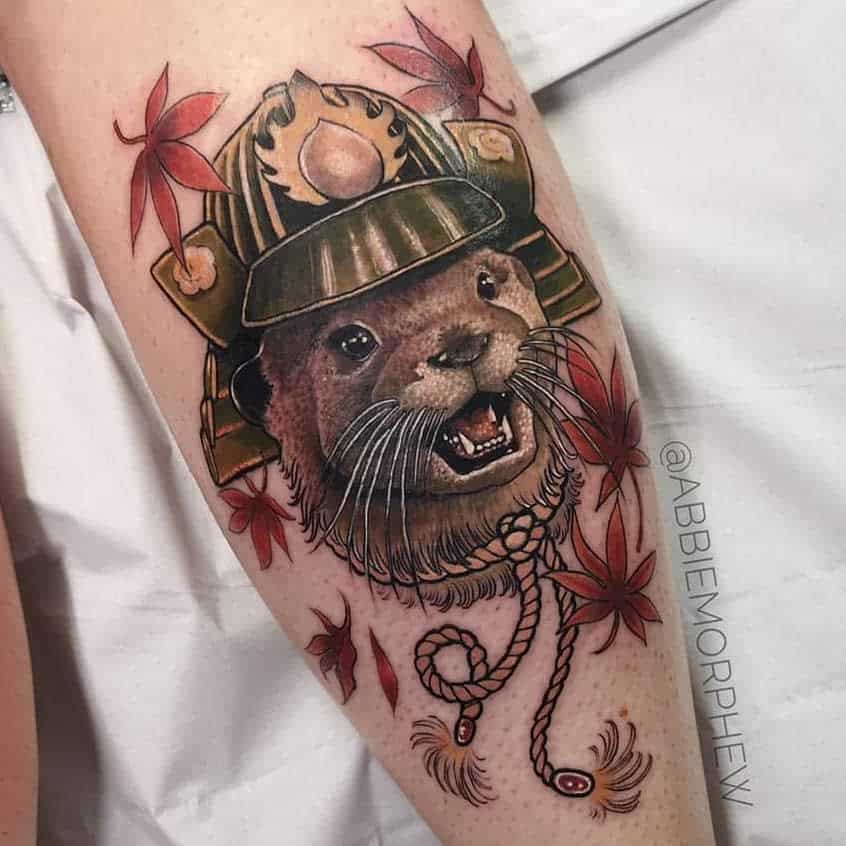 Traditional Neo Traditional Otter Tattoo Abbiemorphew
