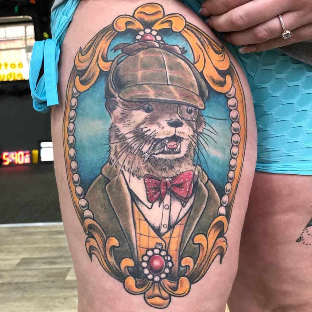 Traditional Neo Traditional Otter Tattoo Deeperthanwar
