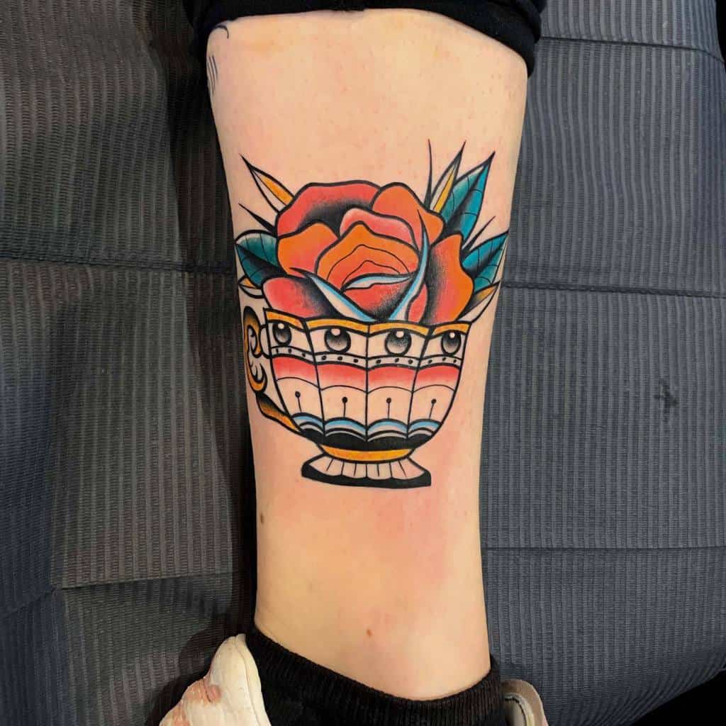 Traditional Neo Traditional Teacup Tattoo Andreamagrassi Tattooer