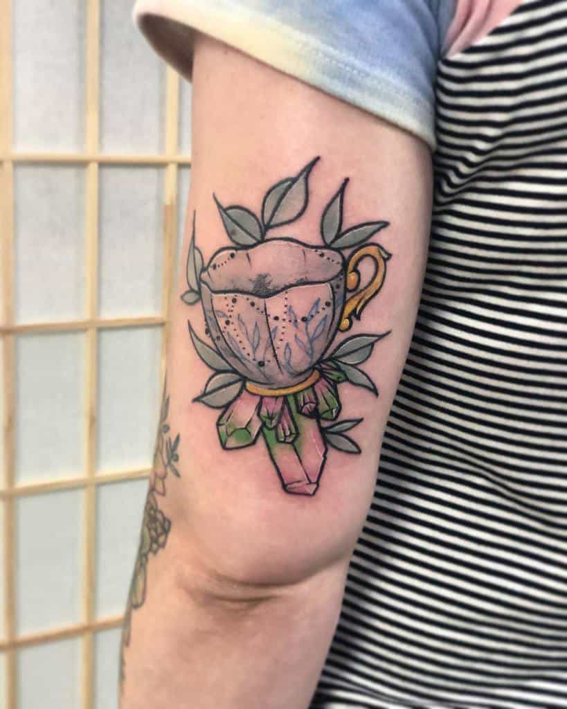Traditional Neo Traditional Teacup Tattoo Britter Tats