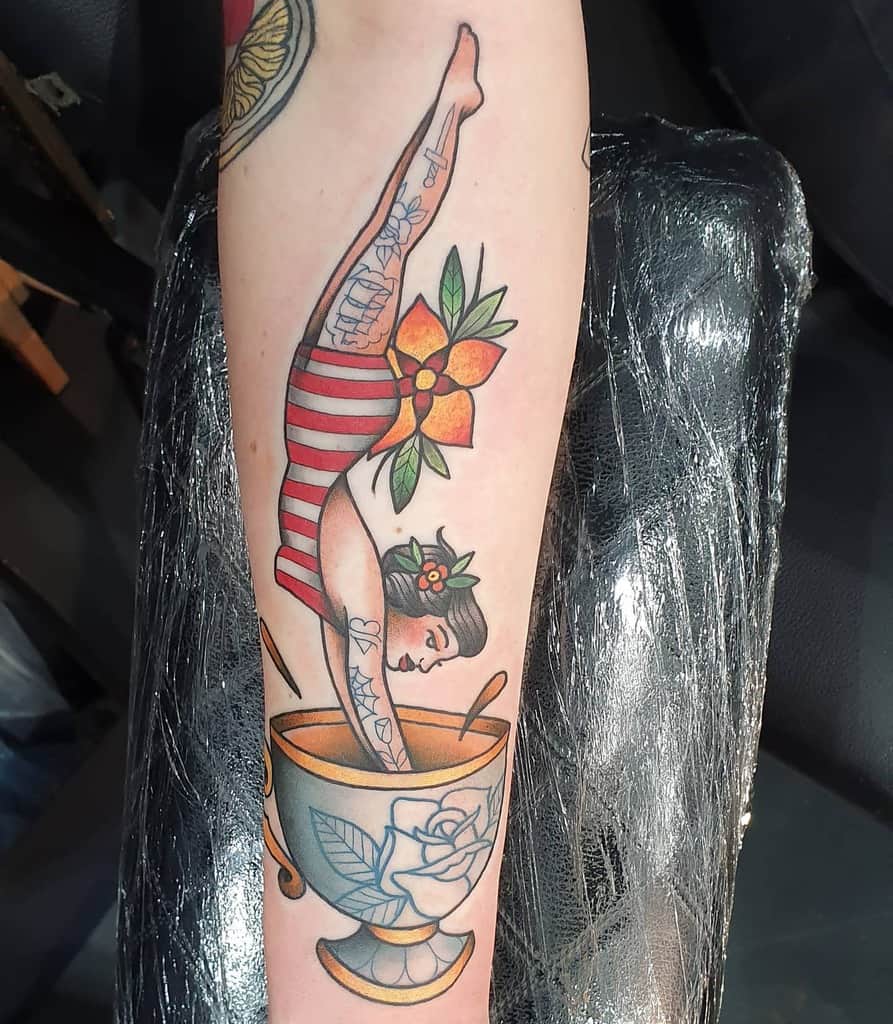 Traditional Neo Traditional Teacup Tattoo Goodluckjo