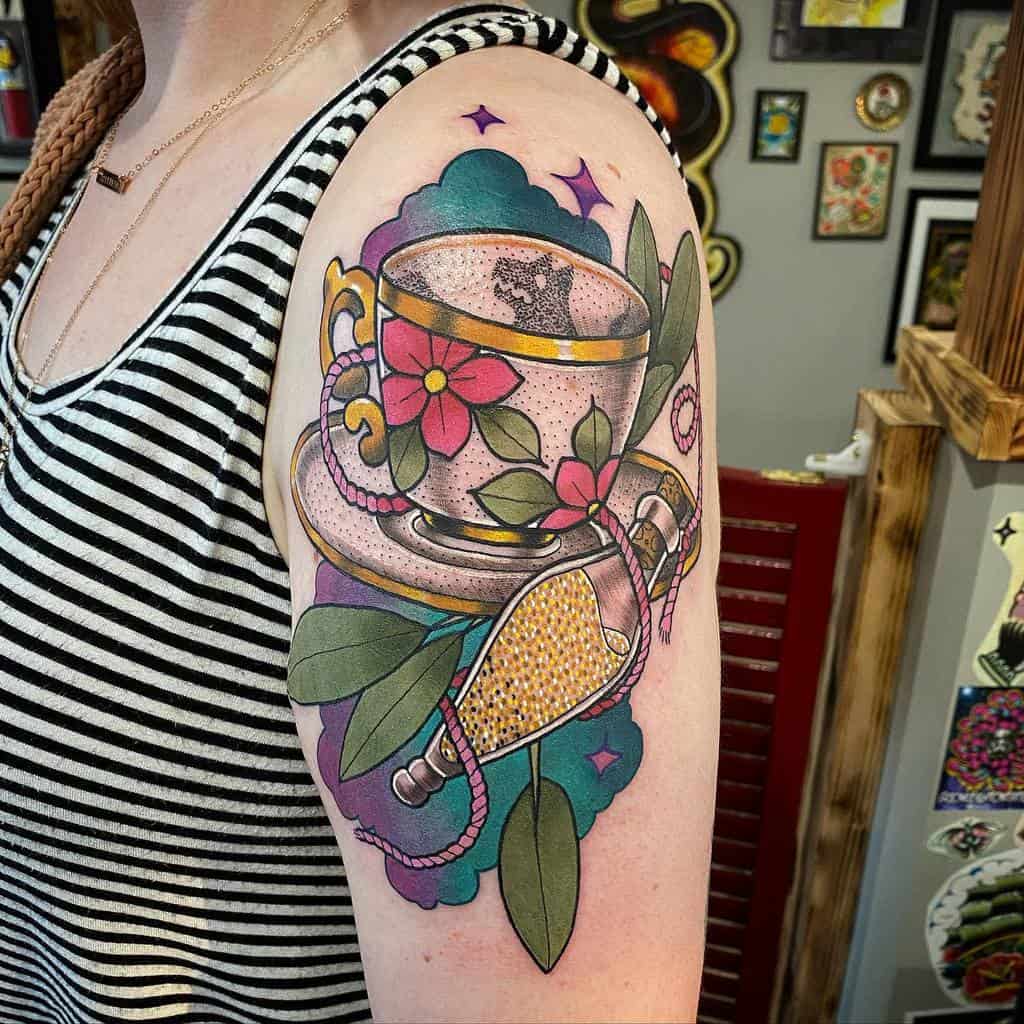 Traditional Neo Traditional Teacup Tattoo Mindy Fach Tattoo