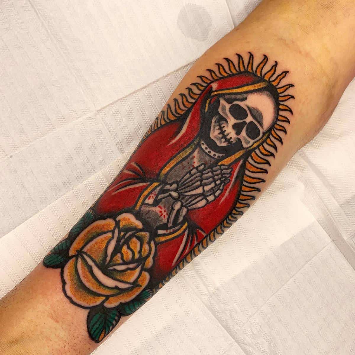 Traditional Santa Muerte Tattoo -deadlife.tattoo