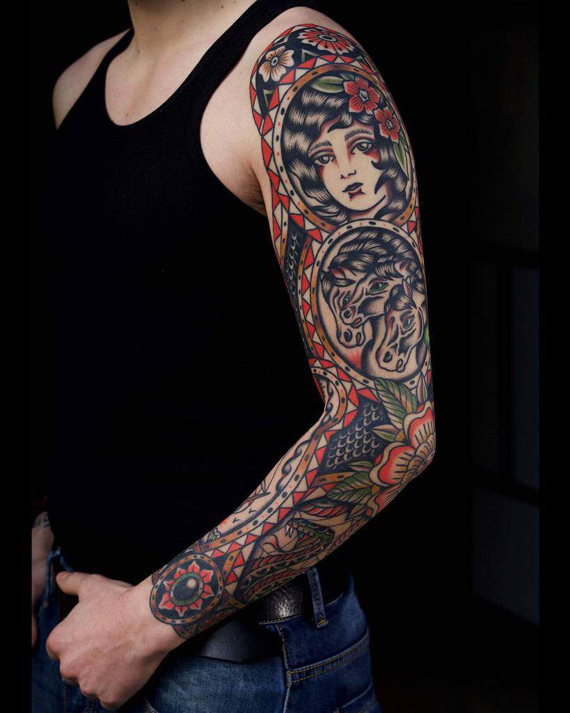 Traditional Tattoo Sleeve Filler francesco_scontrini