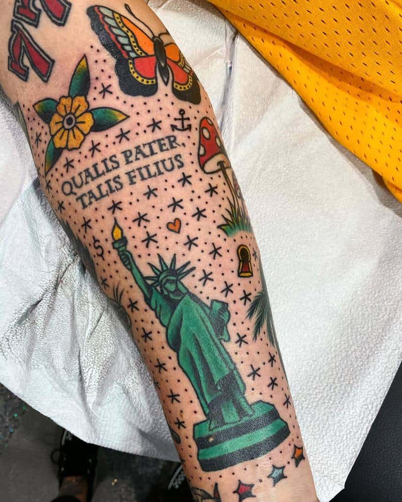 Traditioneller Tattoo Sleeve Filler igotagoldchain