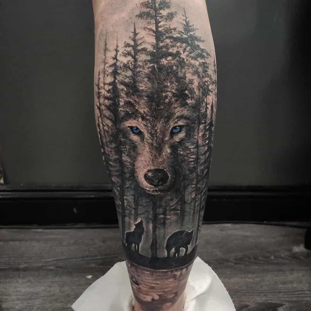 Tree Arm with Wolf Tattoo alexnatochi
