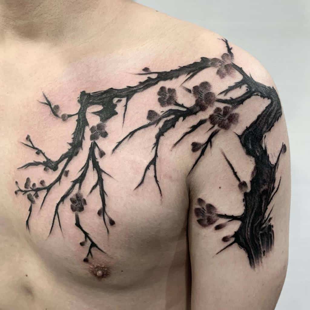 Tree Branch Shoulder Tattoo gilatattoo