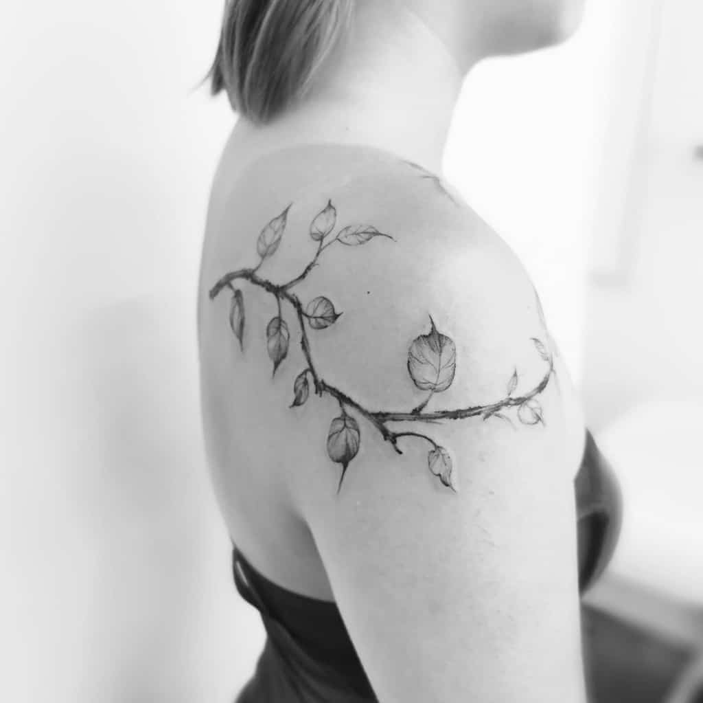 Tree Branch Shoulder Tattoo idesigntattoo