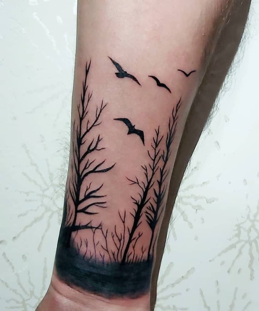 Tree Branch with Bird Tattoo _moonlighttattoo_