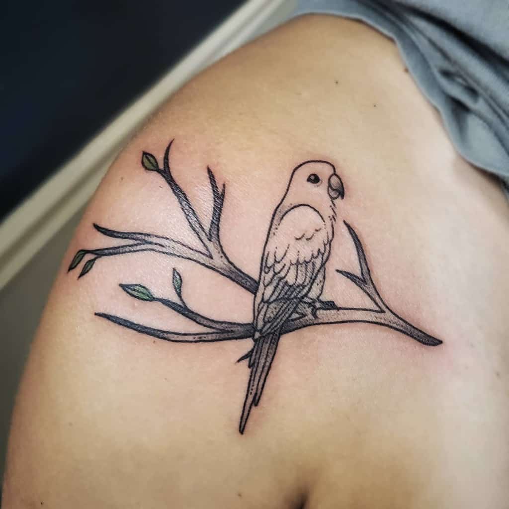 Tree Branch with Bird Tattoo anabell.m art