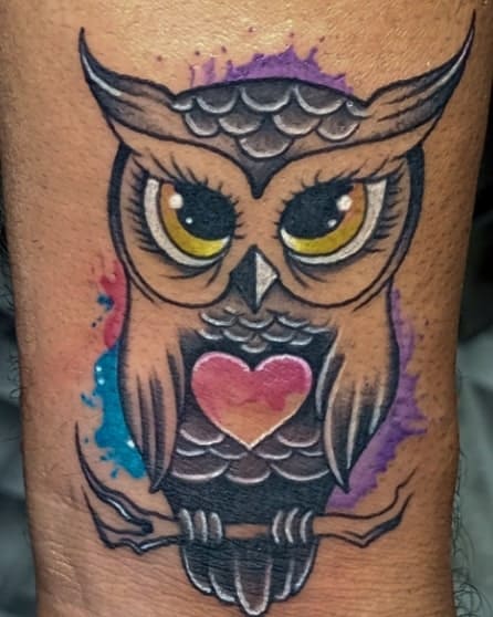 Tree Branch with Owl Tattoo tattoo_in_deesa