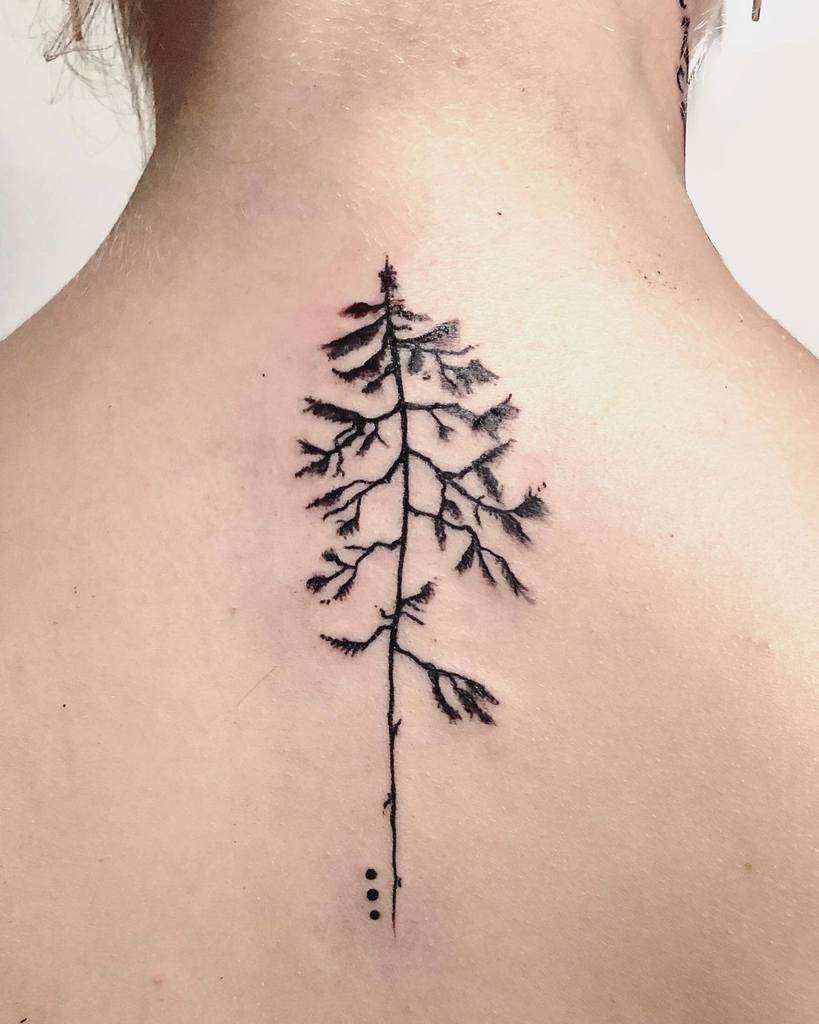 Tree Silhouette Back Tattoo thrill_tattoo