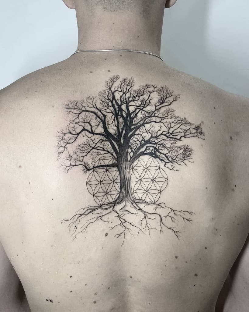 Tree Silhouette Back Tattoo timofejeva.k