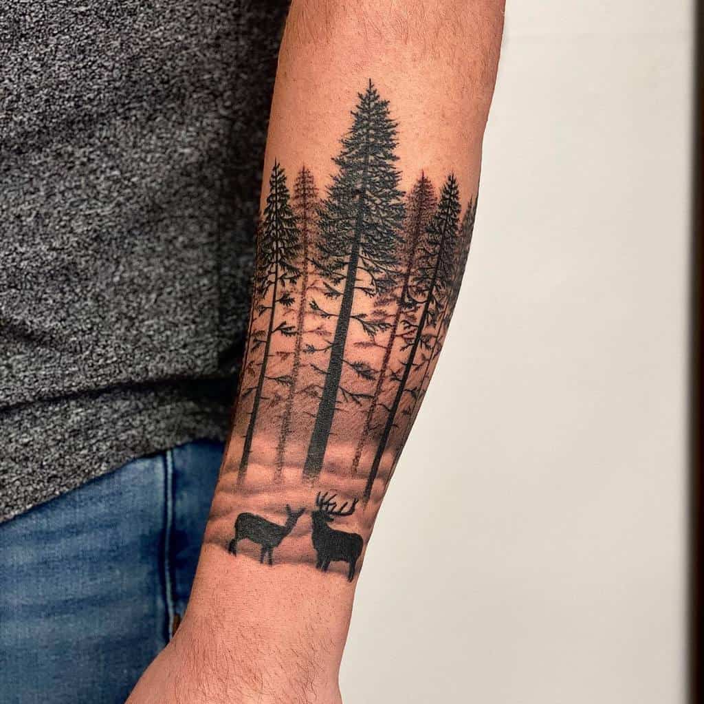 Tree Silhouette Forearm Tattoo alvaro.gonzalez.ink