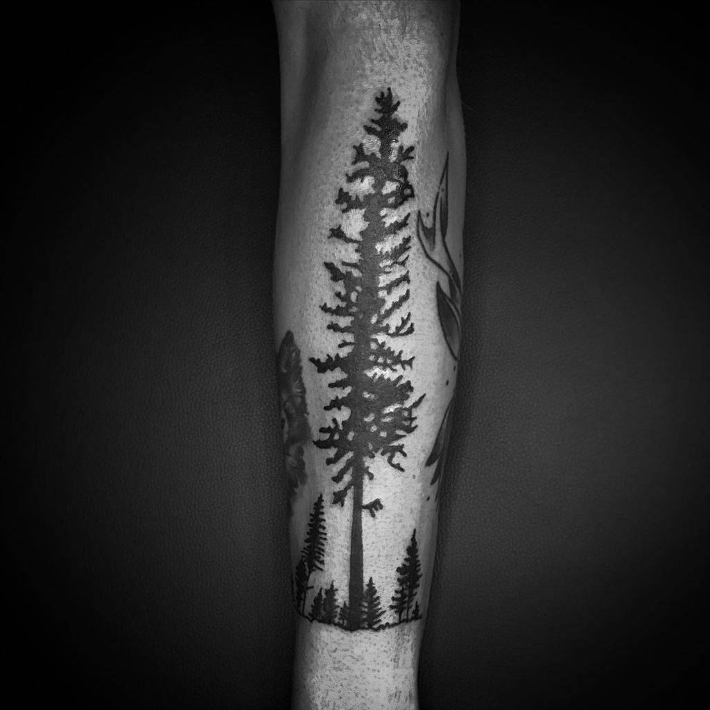 Tree Silhouette Forearm Tattoo emsi.ink