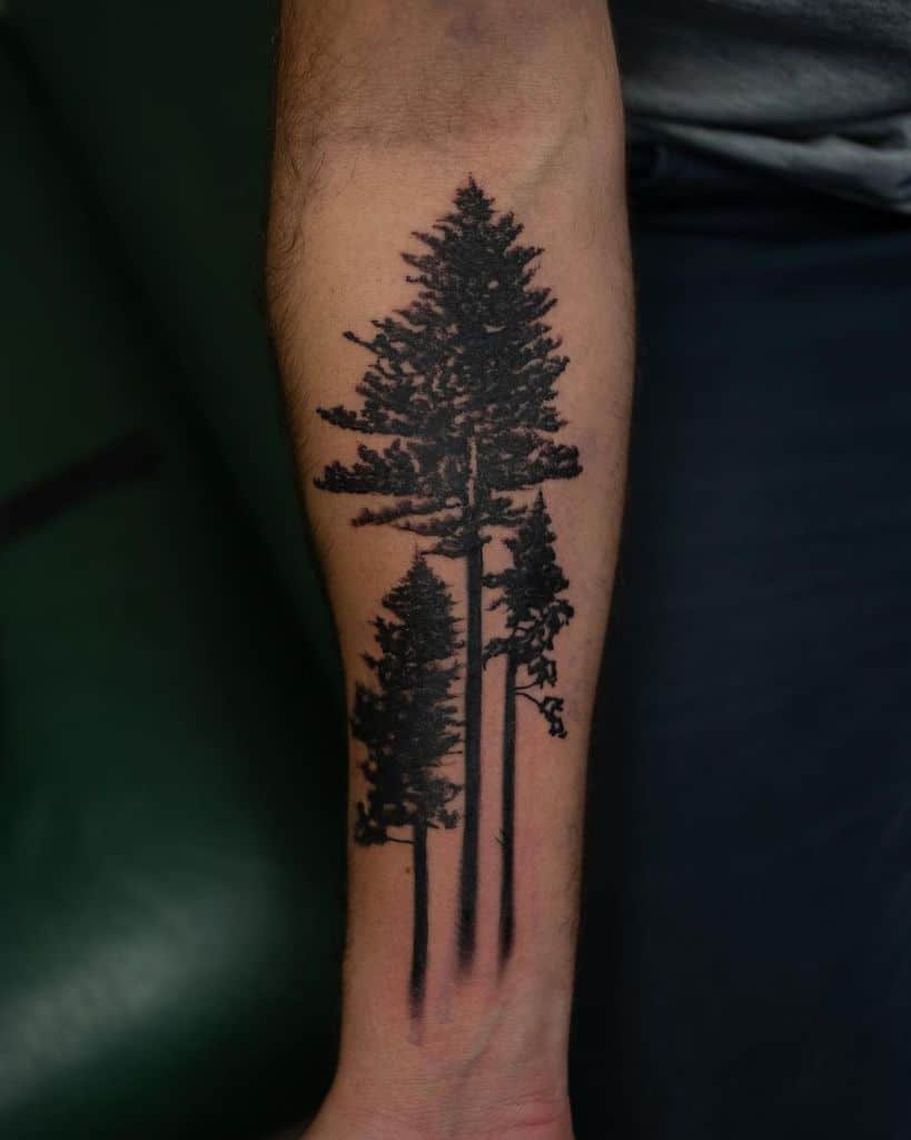 Tree Silhouette Forearm Tattoo modernaddictiontattoos