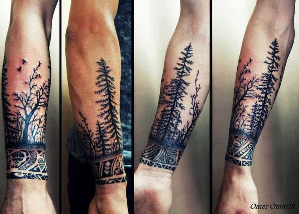 Tree Silhouette Wrist Tattoo omer_omurlu_tattoo