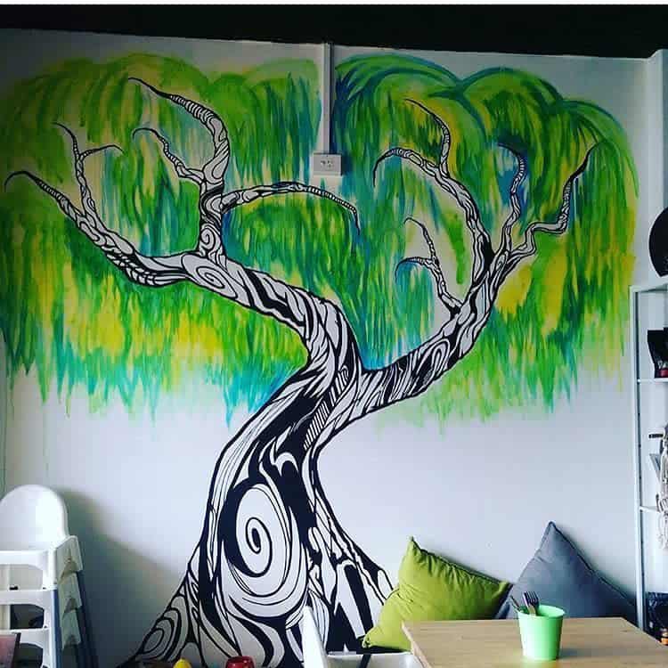 Trees Wall Mural Ideas -sixwillowscafe