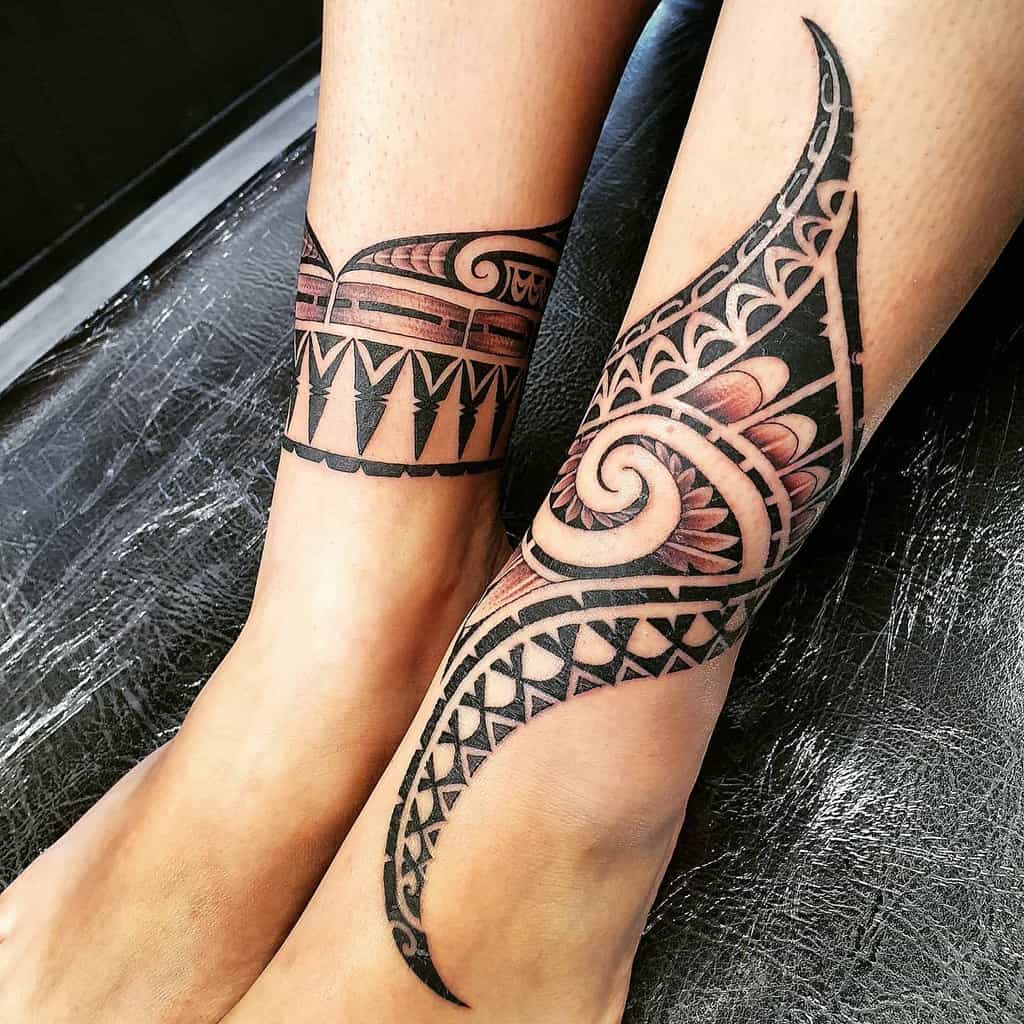 Tribal Ankle Tattoos for Women tonez_threeflowers