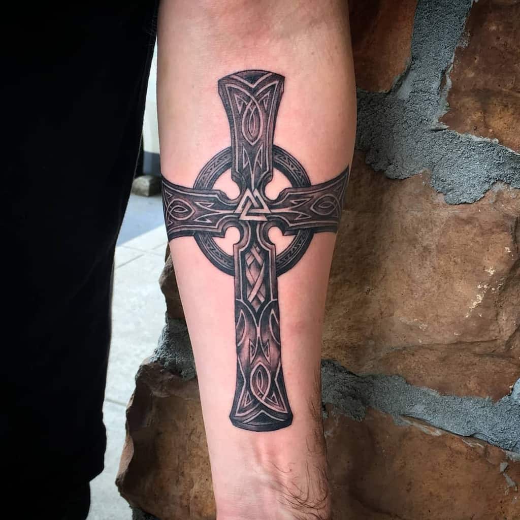 Tribal Cross Forearm Tattoo 2braveart
