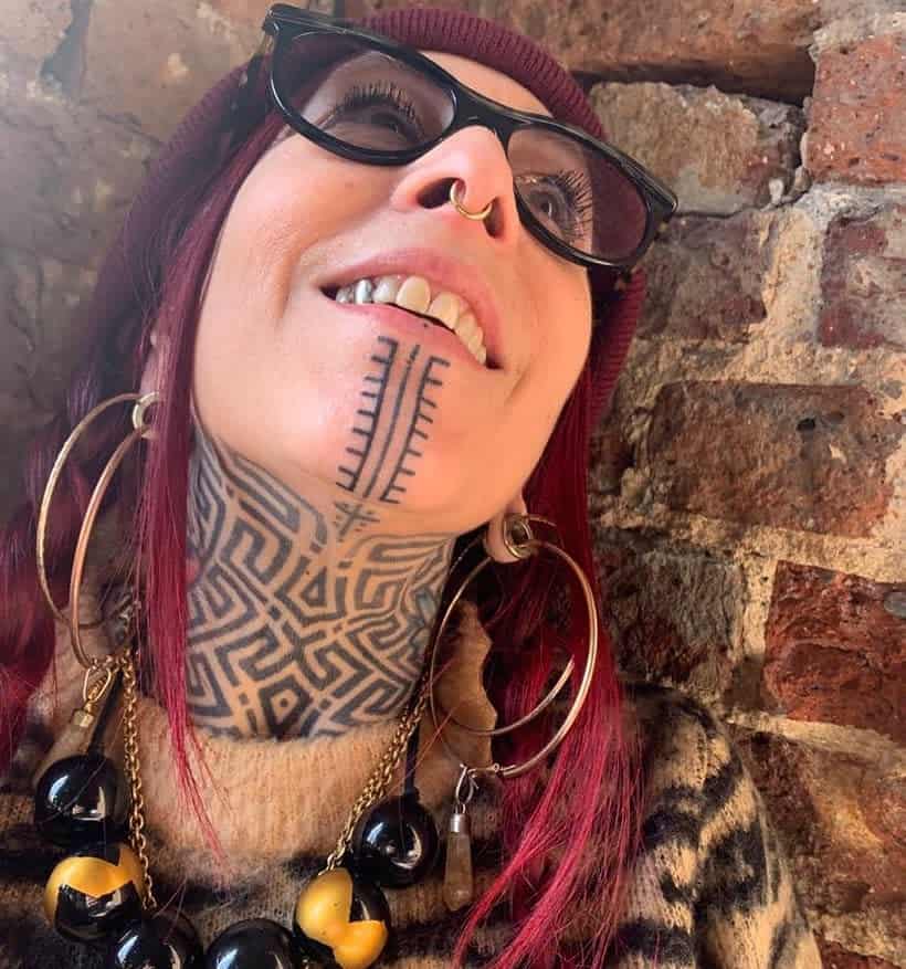 Tribal Face Chin Tattoo bluebelle777