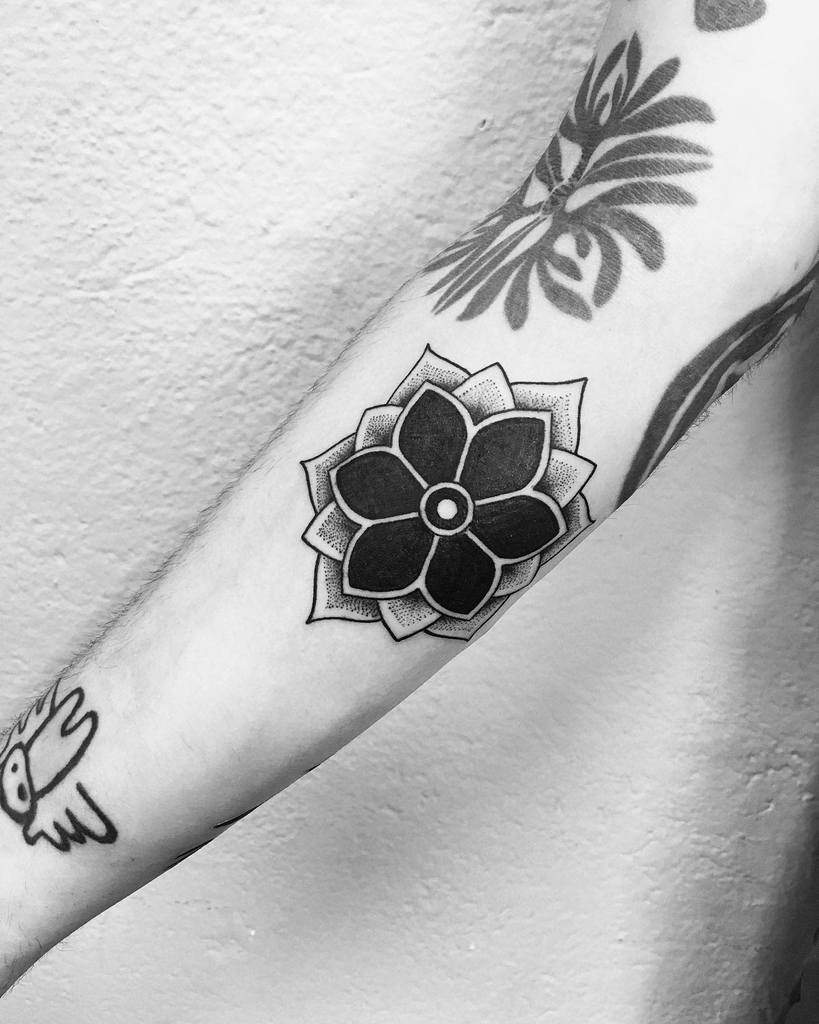 Tribal Flower Forearm Tattoo varunatattoo