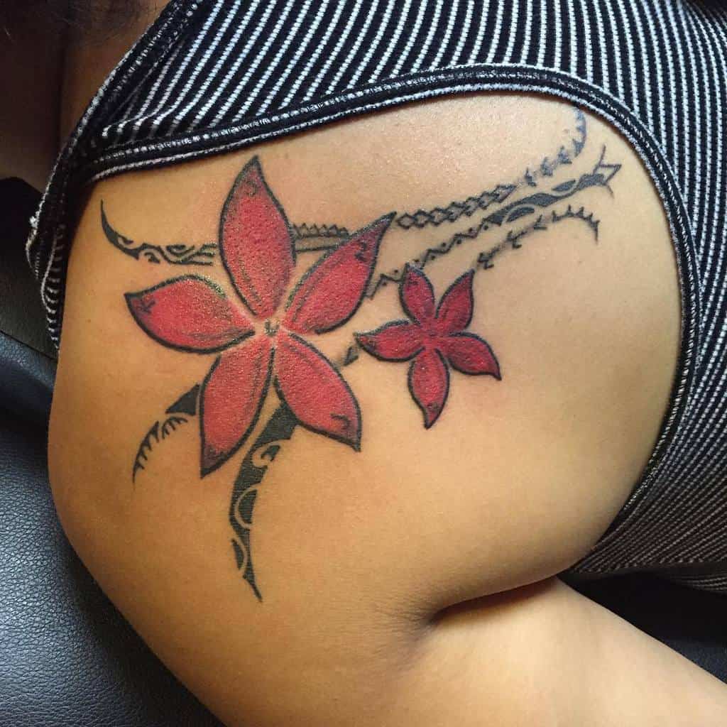 Tribal Flower Shoulder Tattoo matua808