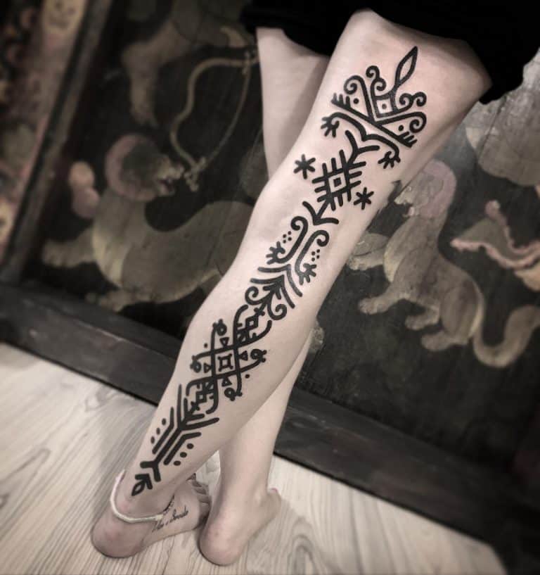 71 Tribal Tattoo Ideas For Women   Tribal Leg Tattoos For Women Manu 3occhio 768x817 