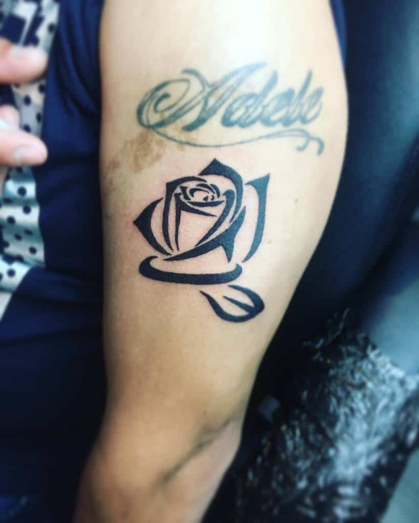 Tribal Rose Flower Tattoo cara_hayward_tattoo