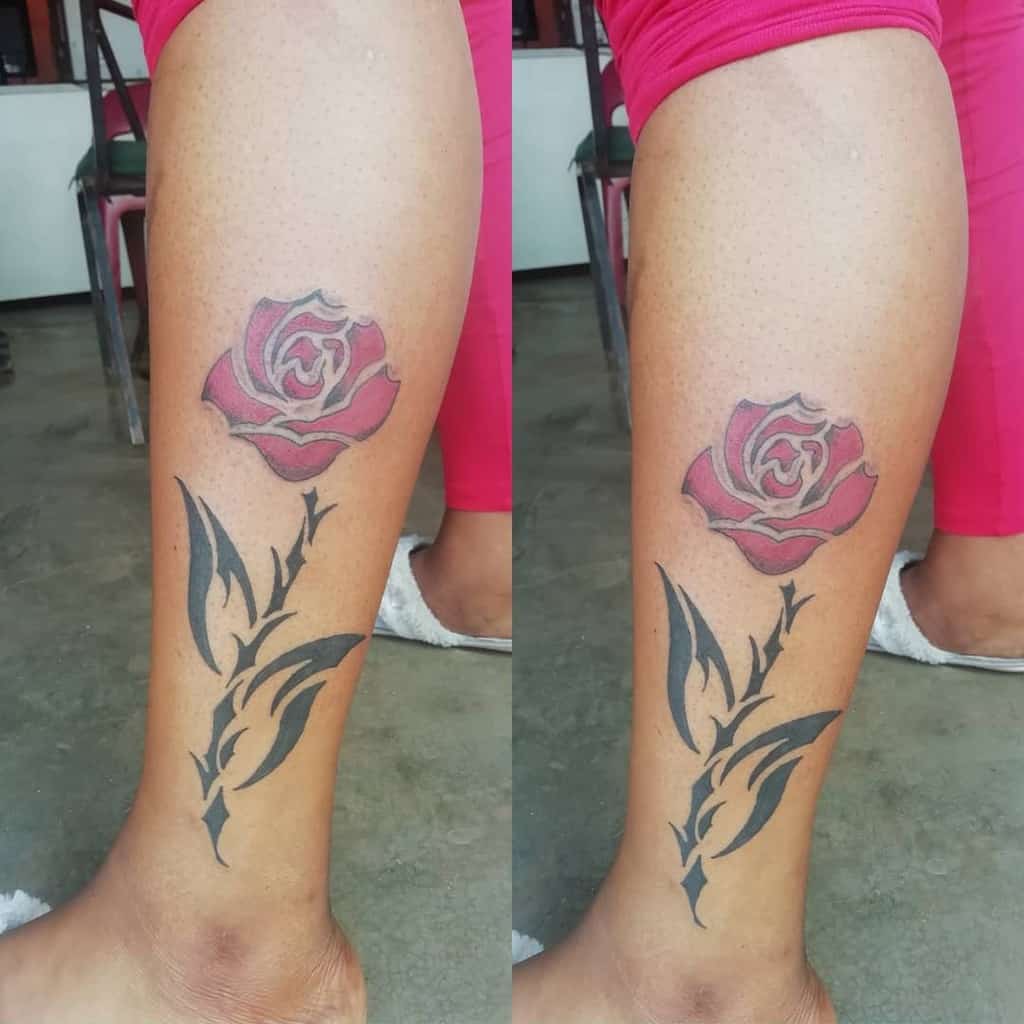 Tribal Rose Flower Tattoo ct_inkstudios