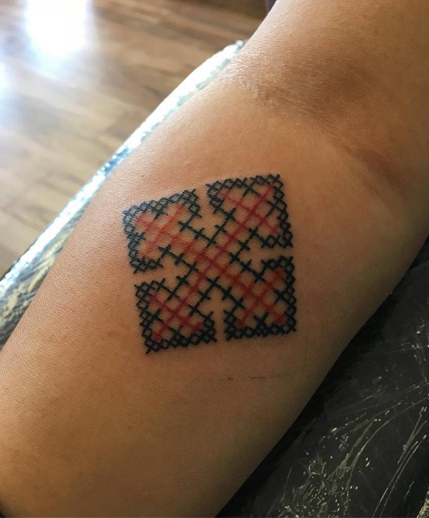 Tribal Cross Stitch Tattoo Zombiebellabug