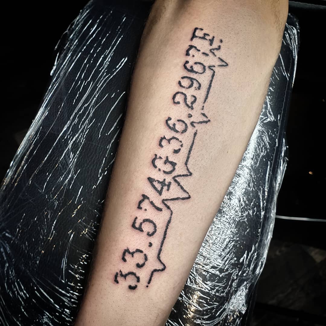 Numbers Typewriter Font Tattoo -marius_studioblack