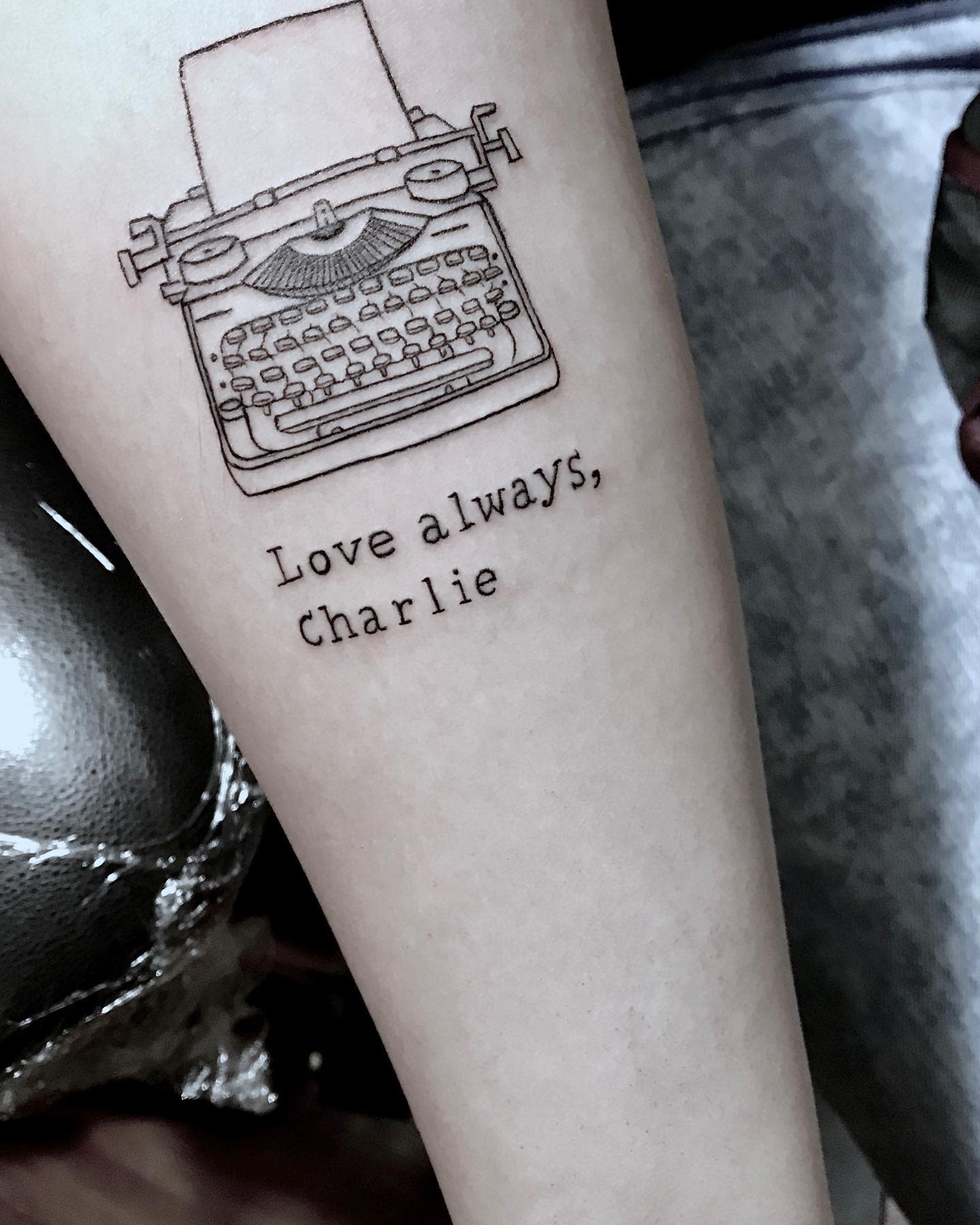 Small Typewriter Font Tattoo -mridul_wangdi