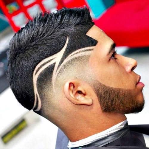 man with undercut fohawk hairstyle
