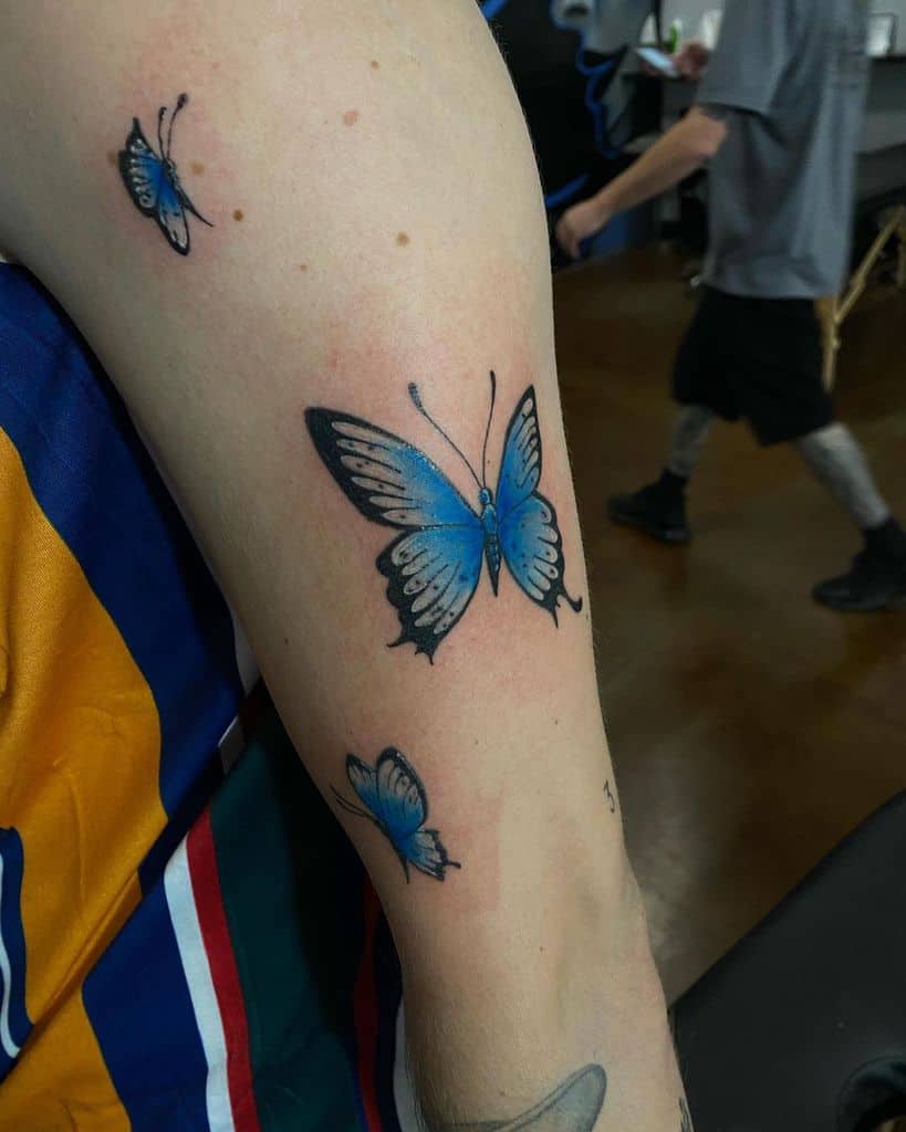 Upperarm Blue Butterfly Tattoos martian_ink