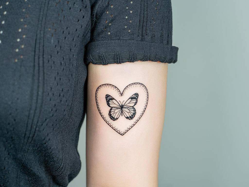 Buy Heart Wildflower Butterfly Continuous Line Minimalist Love Online in  India  Etsy