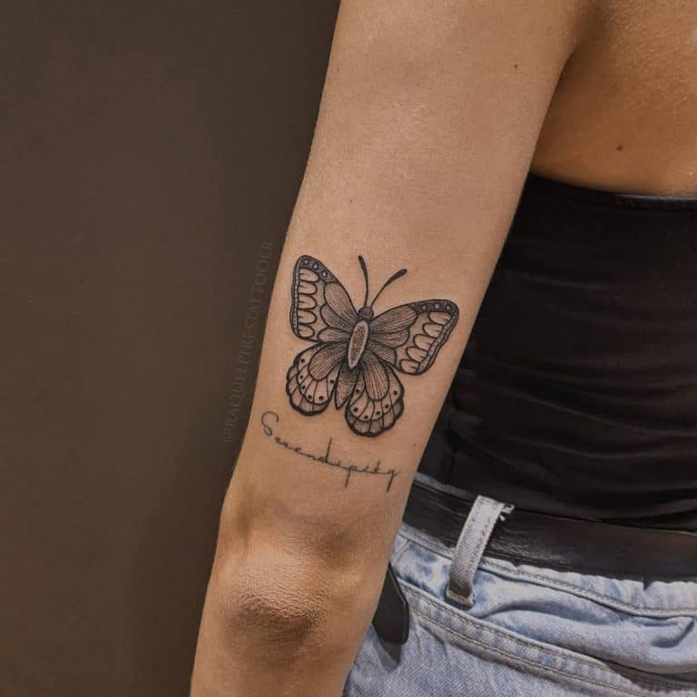 Butterfly Tattoo Meaning And Symbolism 2024 Guide   Upperarm Butterfly Tattoo Meaning Raquelpirestattooer 768x768 