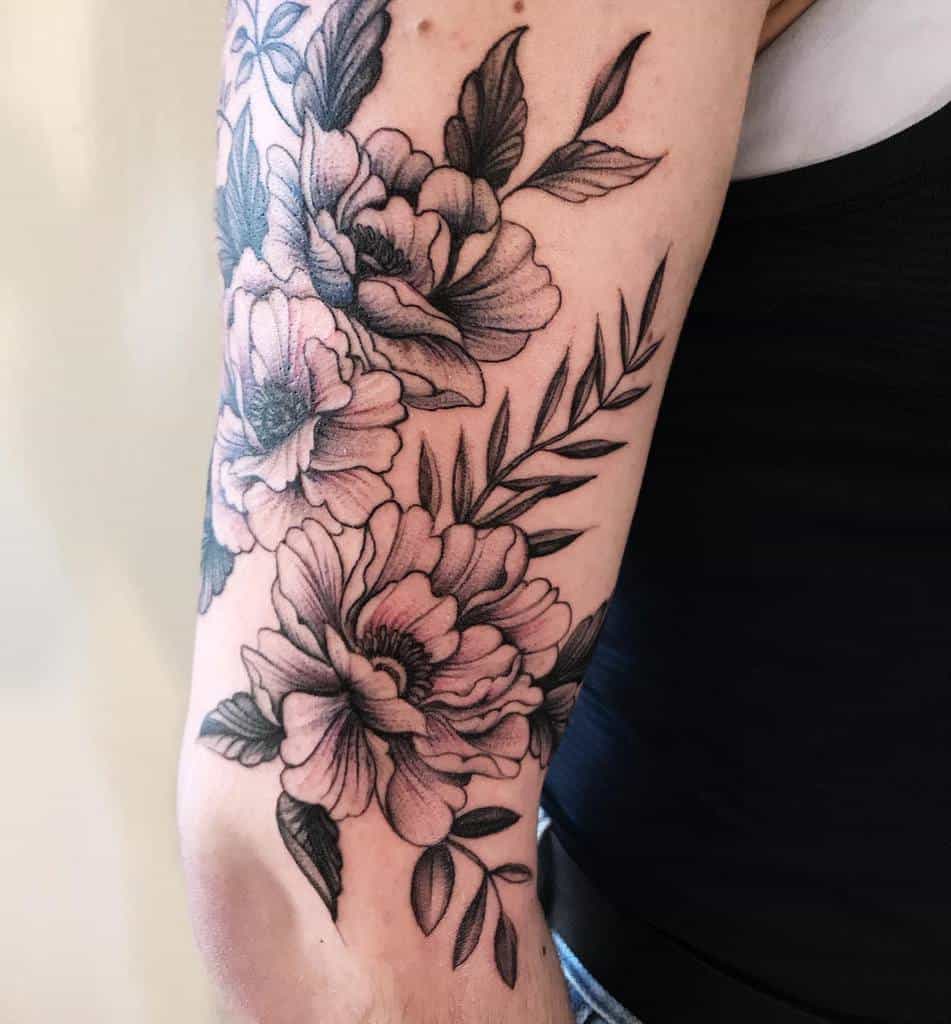 Upperarm Flower Tattoo Sleeve slaubcreation