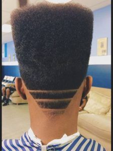 V Shape Bald Fade Afro Haircut 