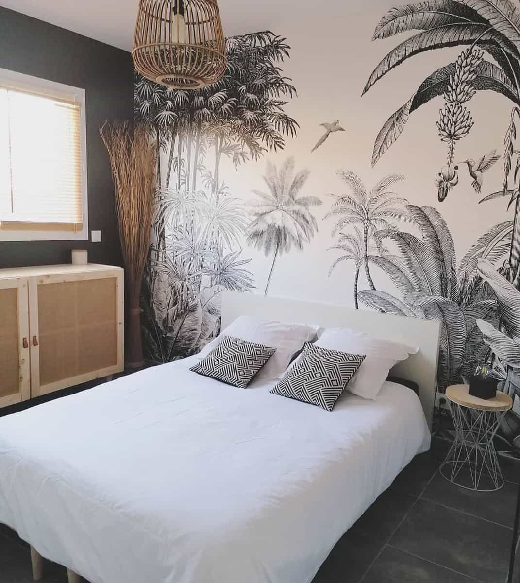 tropical island wallpaper bedroom
