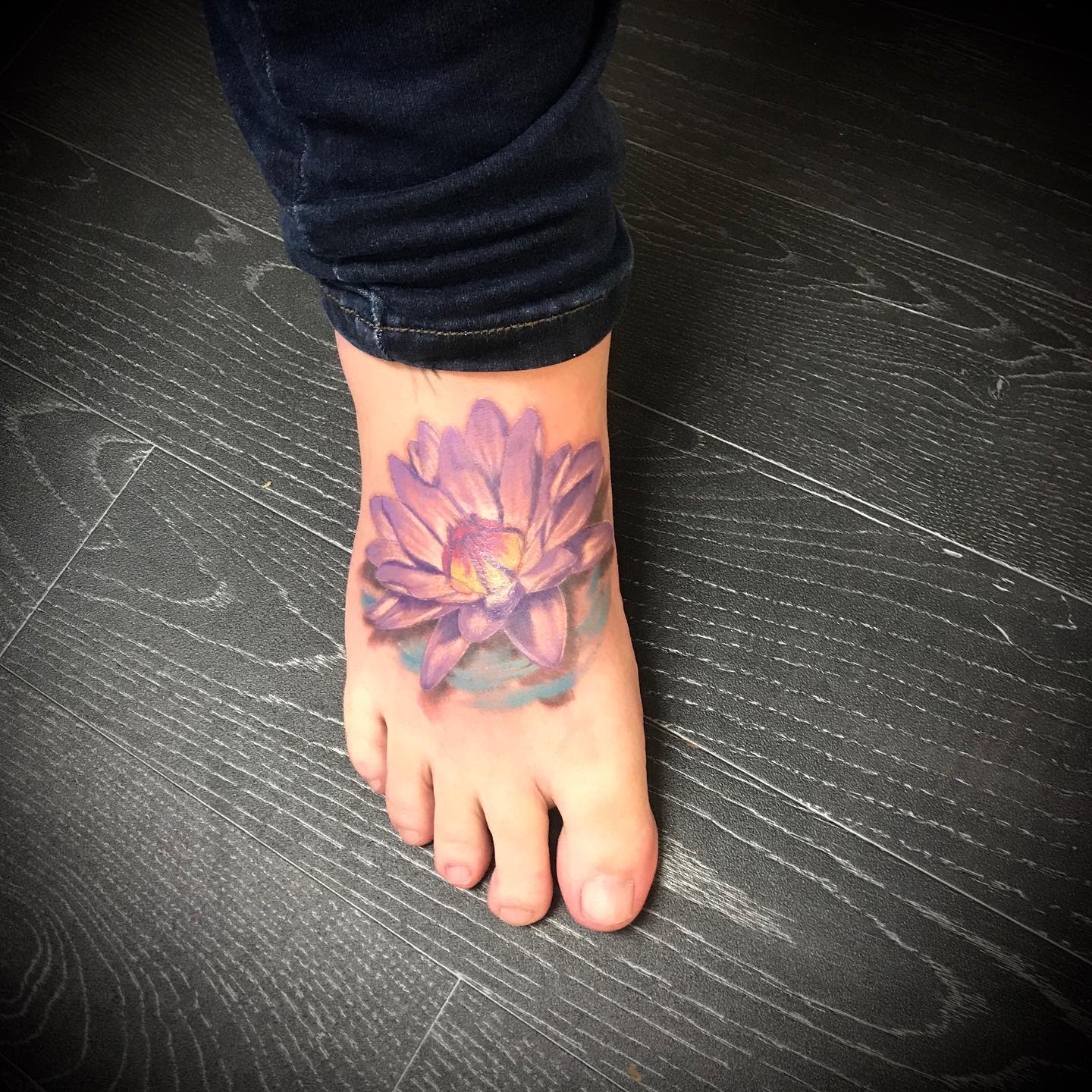 Purple Water Lily Tattoo -fifiloutattoo