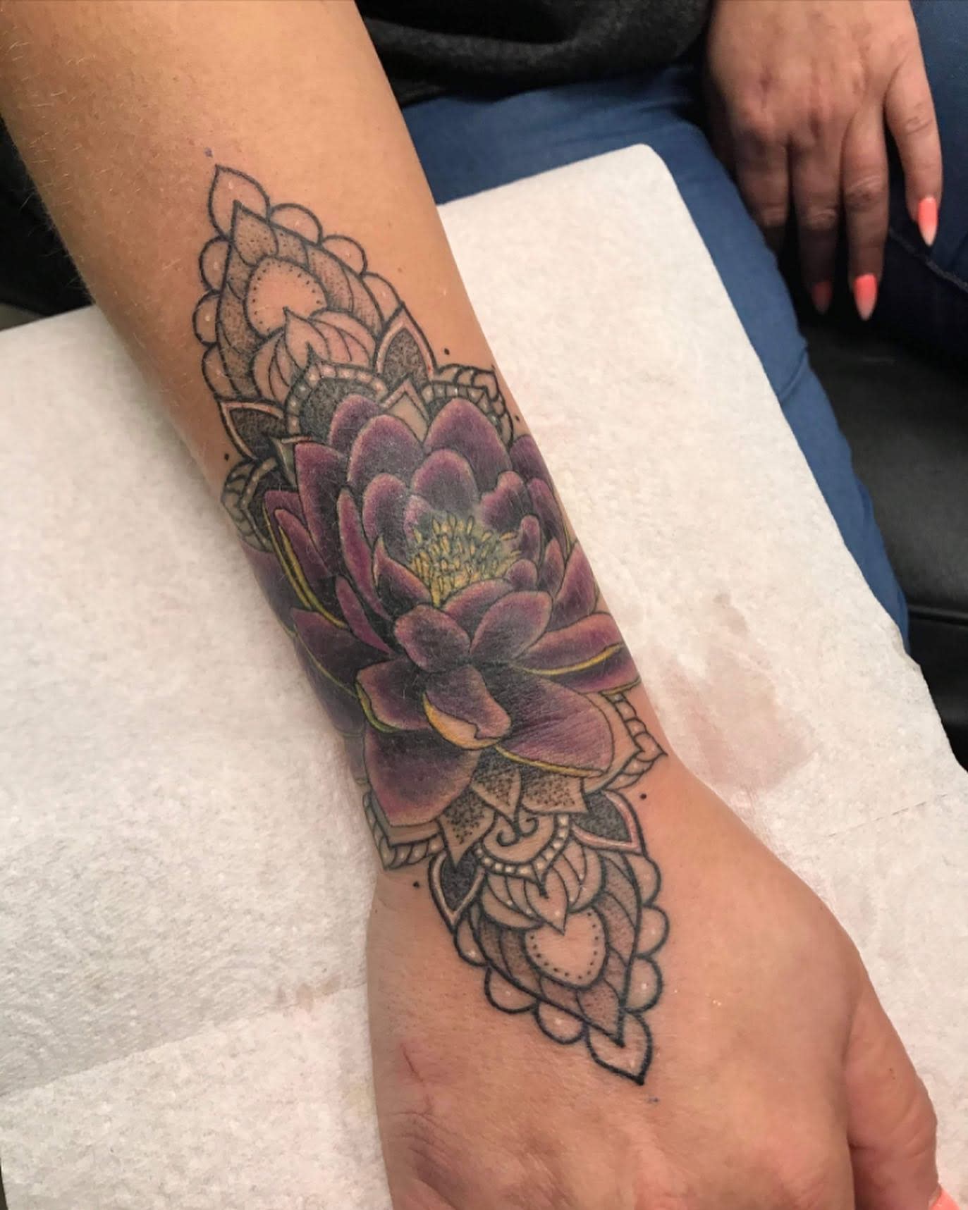 Purple Water Lily Tattoo -lewiskillicktattoo