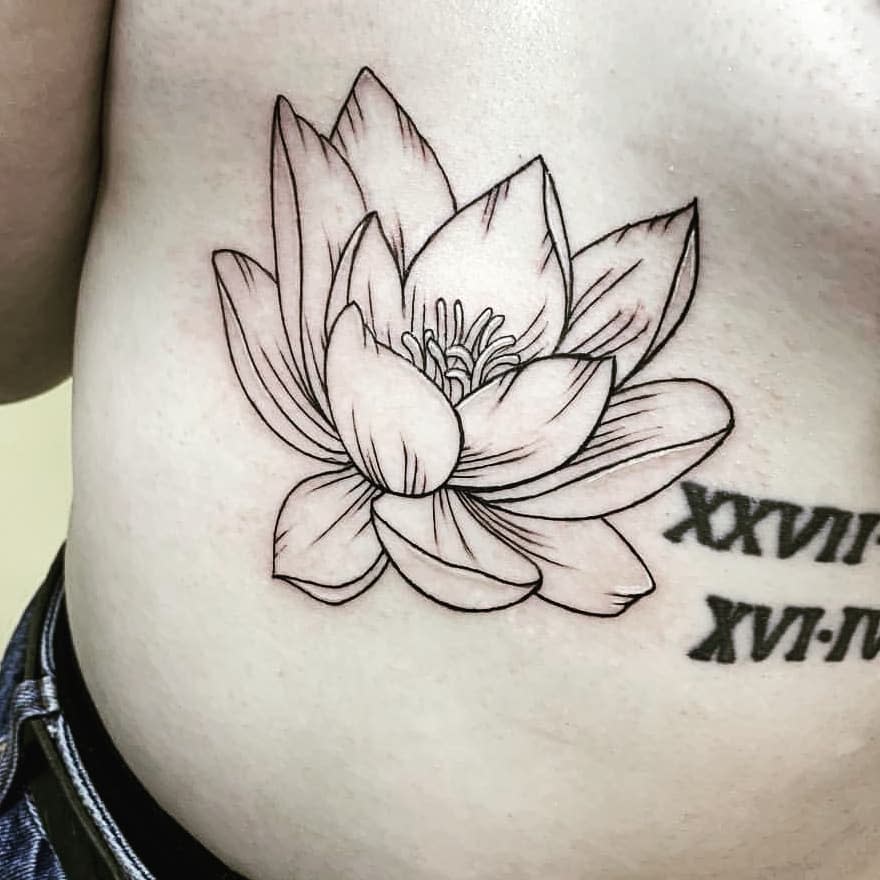 Simple Water Lily Tattoo -bethgarnett_55