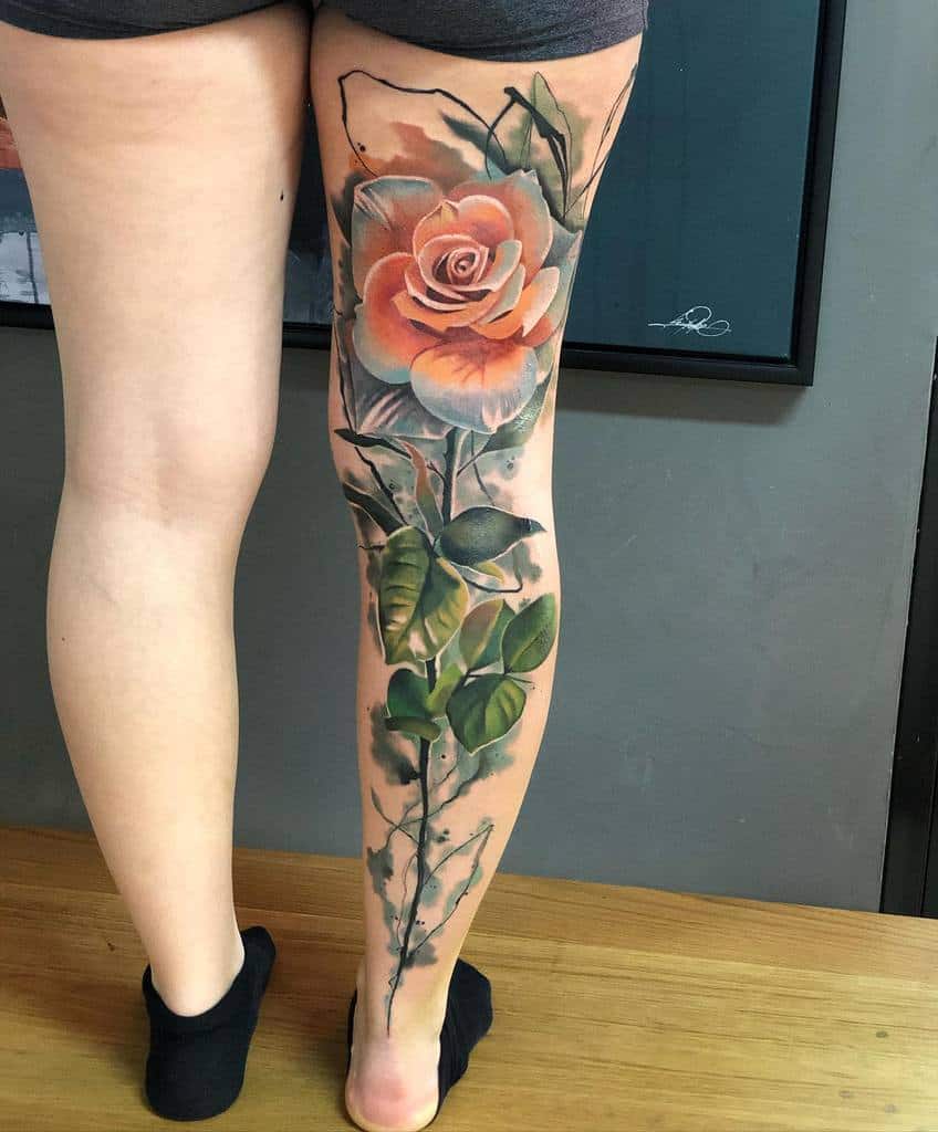 Watercolor Flower Tattoo Sleeve tattooartchris