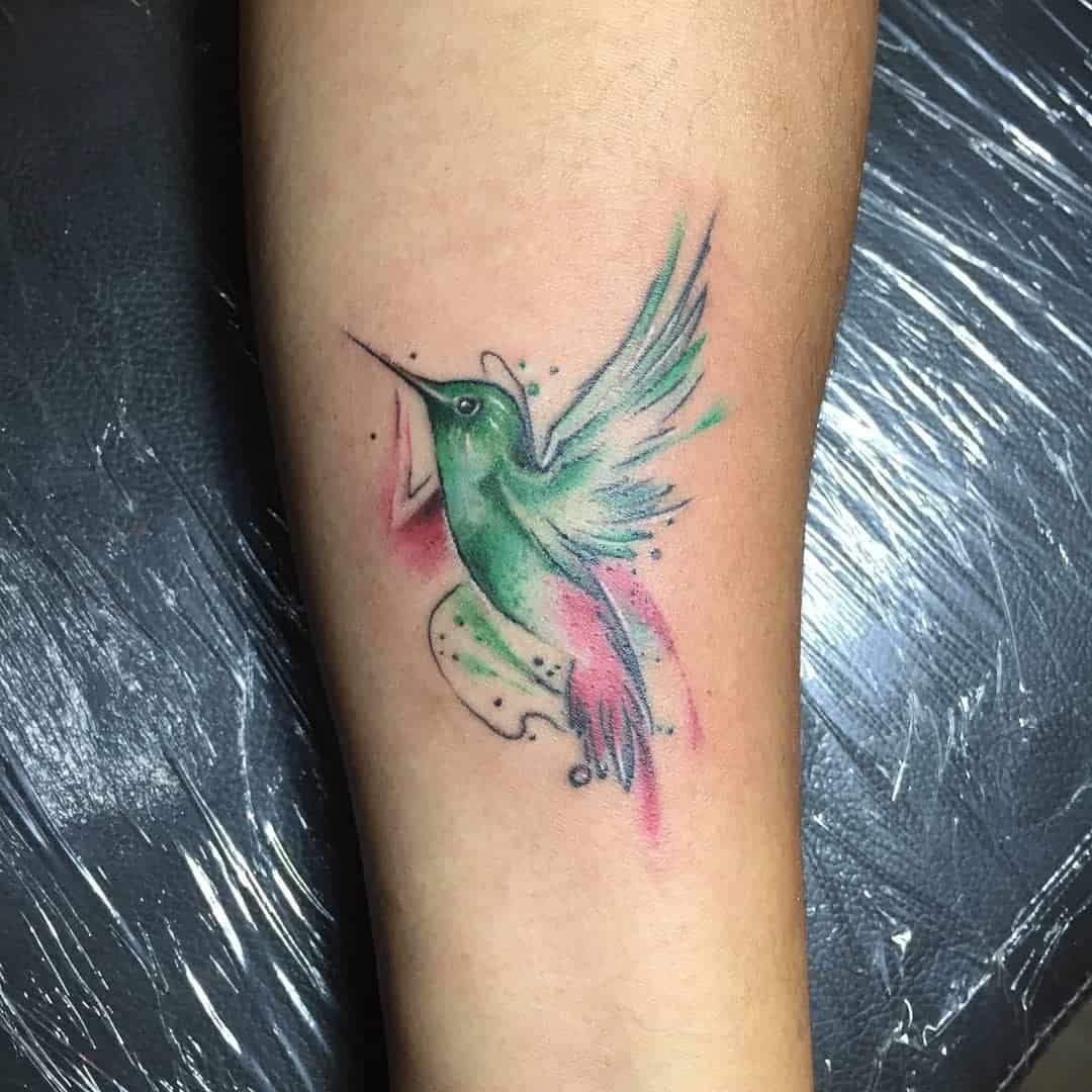 Watercolor hummingbird - Tymeless Tattoo