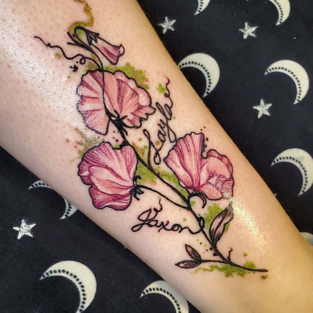 Top 57+ Best Sweet Pea Flower Tattoo Ideas [2021