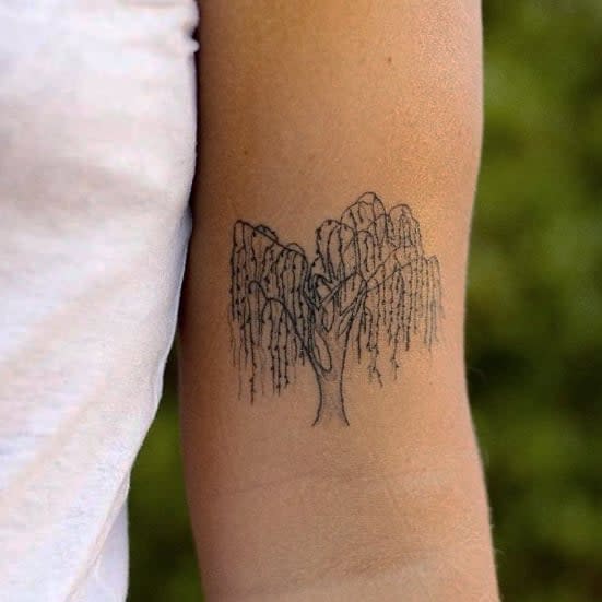 Small Weeping Willow Tattoo -inkerbell.tattoos