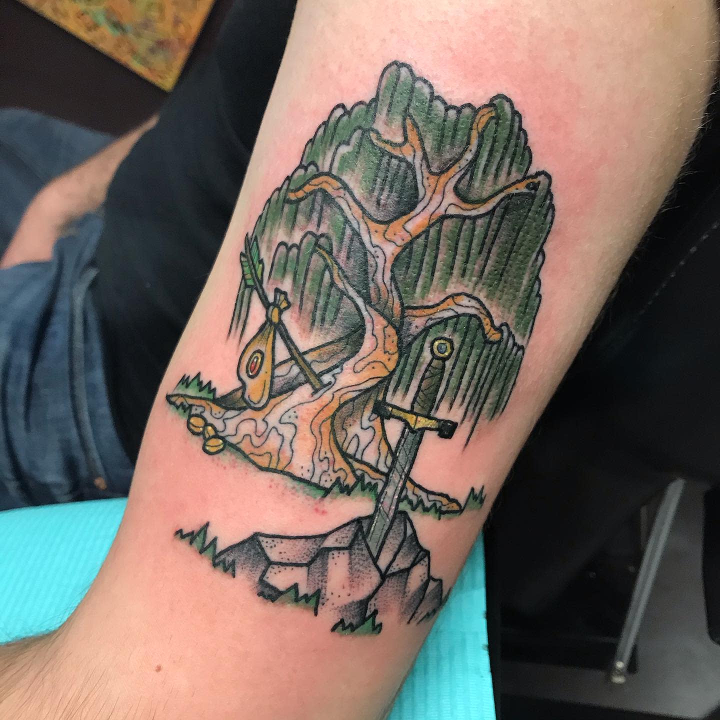 Traditional or Neotrad Weeping Willow Tattoo -nate.hartley.tattoos