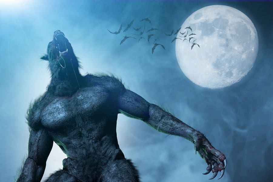 3d,Illustration,Of,A,Werewolf,On,Halloween,Background